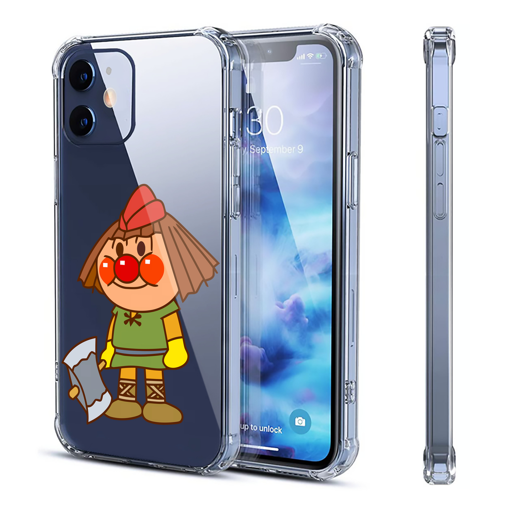 （画像用） アンパンマン Anpanman 【iPhone 12シリーズ対応】透明スマホケース（クリアソフトケース）